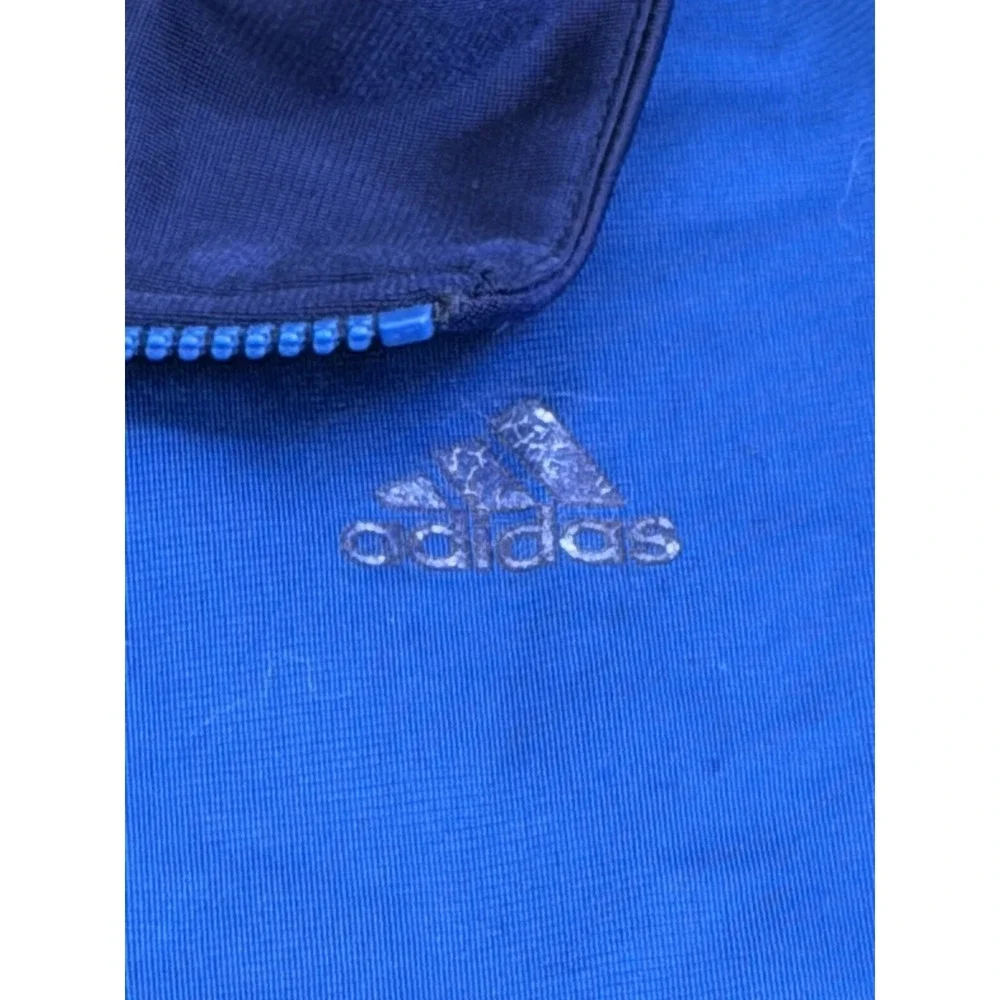 Adidas Track Jacket Men's XL Two Tone Blue Full‎ Zip 3-Stripes Athletic XLARGE